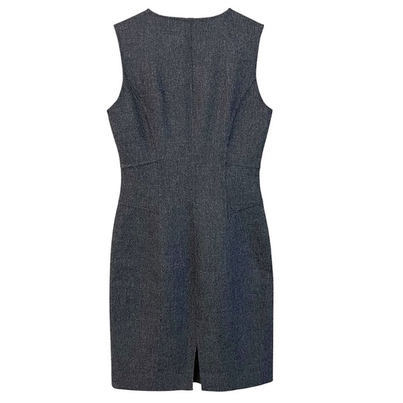 Michael Kors Italy Virgin Wool Sheath Dress Charcoal Melange Size 6 Old Money - Picture 5 of 6
